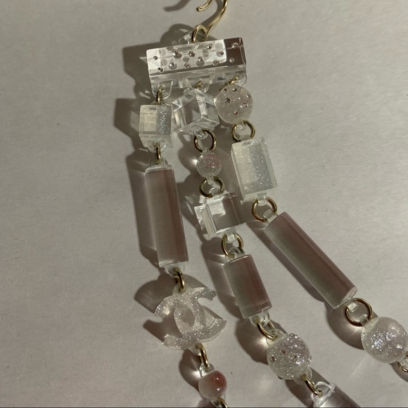 RARE! auth CHANEL triple strand CC logo Italian Resin STATEMENT bib NECKLACE A94 - Picture 10 of 16